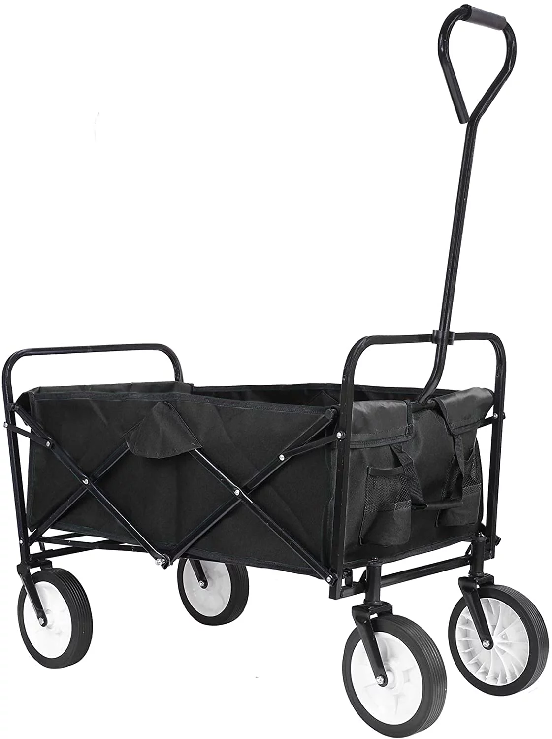 Kaito TC3015 Folding Collapsible Wagon Utility Storage Cart for Outdoor Camping -Black