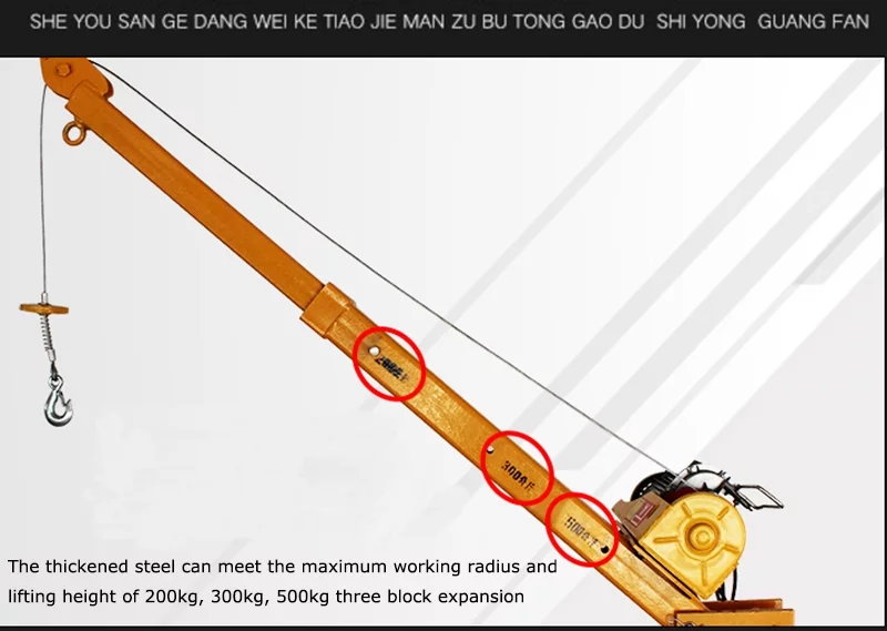 INTSUPERMAI Davit Crane 360 Swivel Electric Winch Truck-mounted Vehicle Crane Remote Control Hoist 1100BL 12V-24V