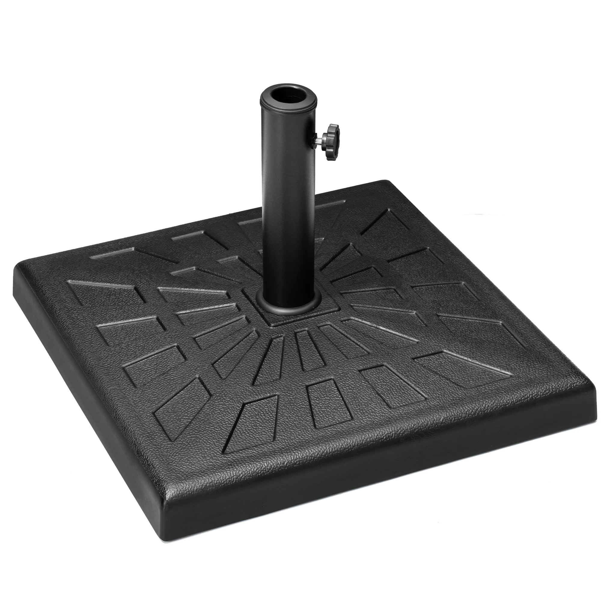 Pellebant 43 lbs Resin Square Concrete Market Umbrella Base, Black