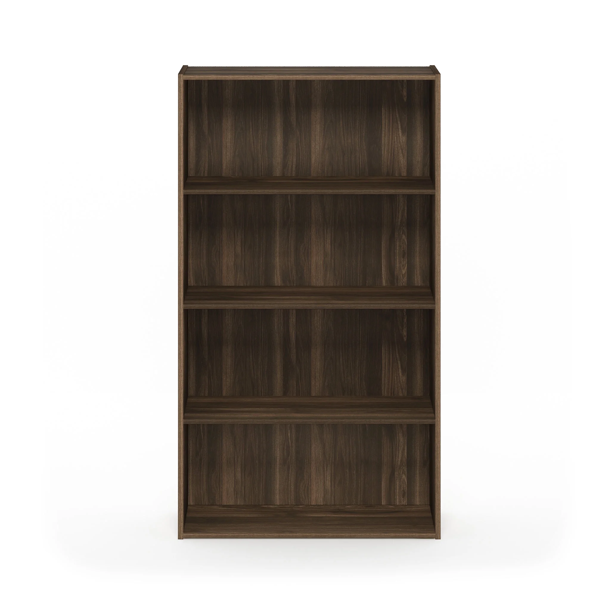 Furinno Pasir Contemporary Engineered Wood 4-Tier Open Shelf in Columbia Walnut