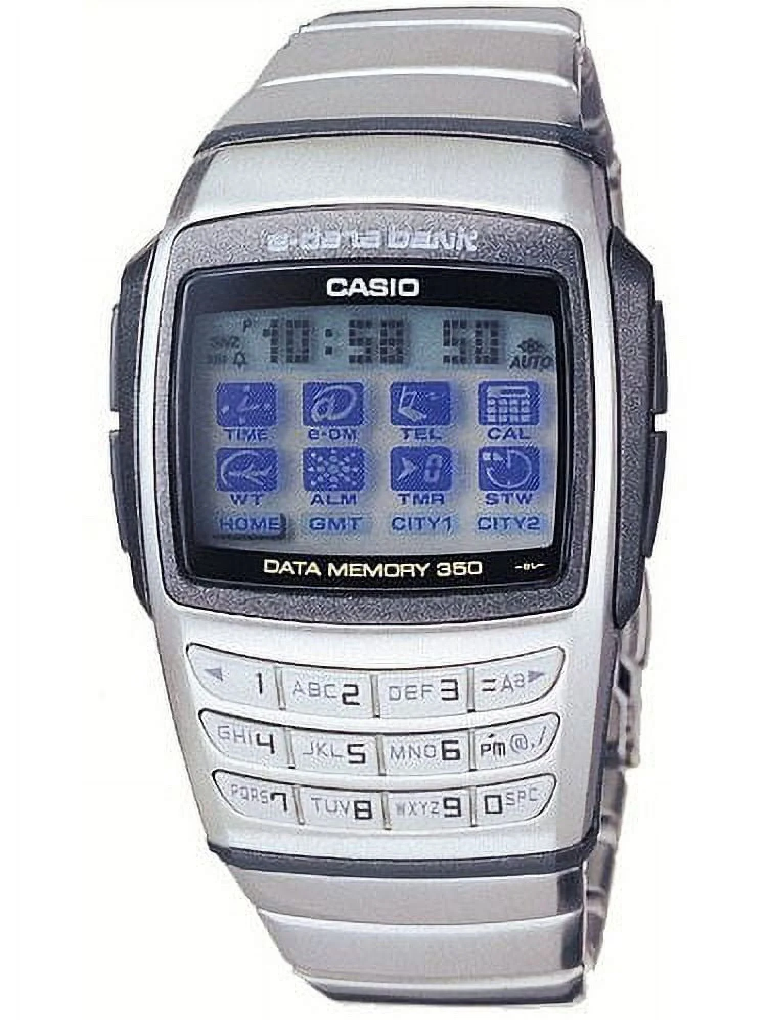 Casio Men 300 Telememo Databank Stainless Silver Watch