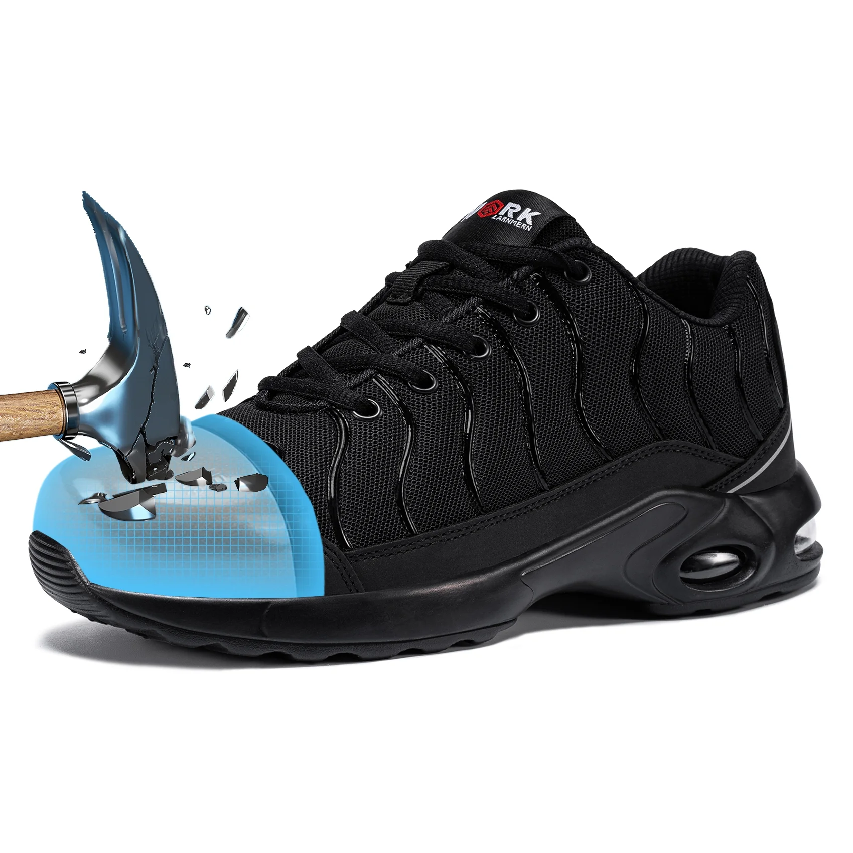 LARNMERN Steel Toe Shoes for Women Puncture Proof Safety Shoes Slip Resistant Indestructible Work Shoes Air Cushion