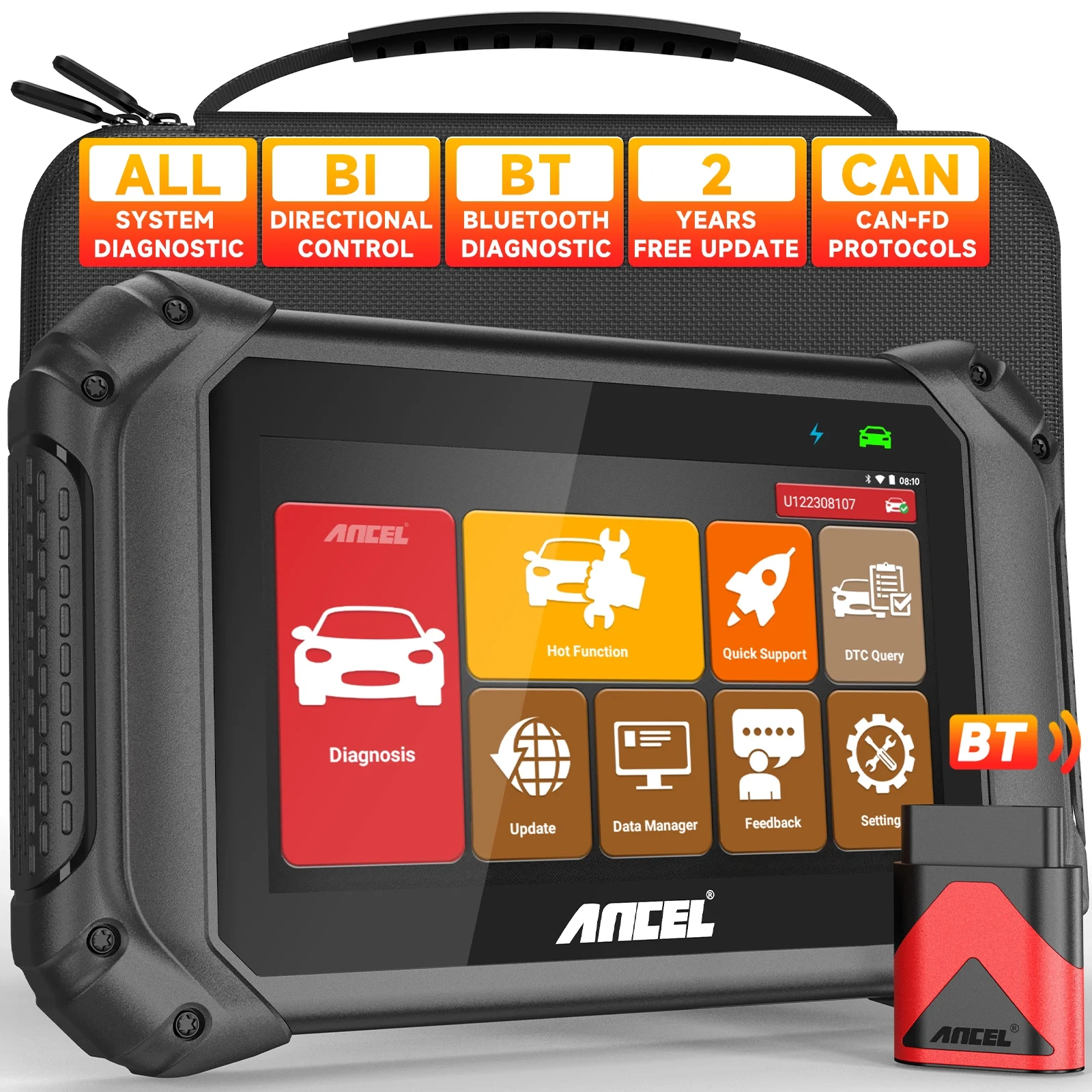 ANCEL V5 BT Bidirectional Test OBD2 Scanner Automotive Scanner All System ABS Oil TPMS SAS BMS Resets Vehicle Diagnostic Scan Tool