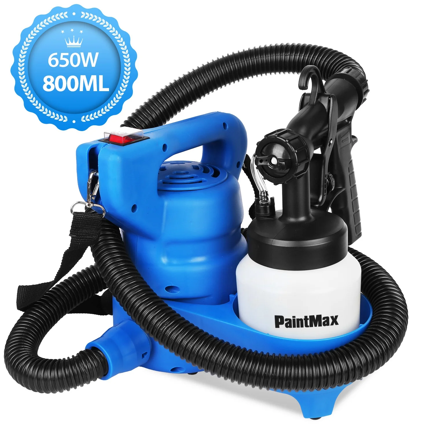 iMounTEK 650W Paint Sprayer, 800ML Electric Paint Spray Gun HVLP Oil Primer Water Sprayer for Home, Blue