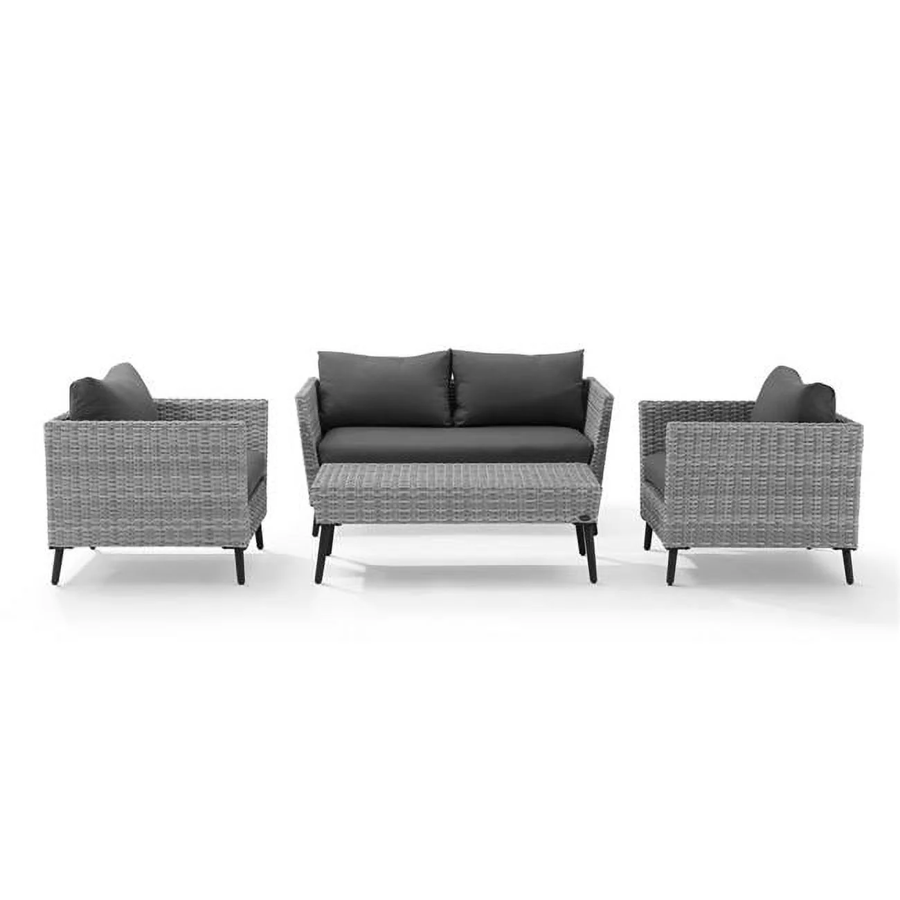Crosley Furniture  Richland 4-Piece Outdoor Wicker Conversation Set - Gray