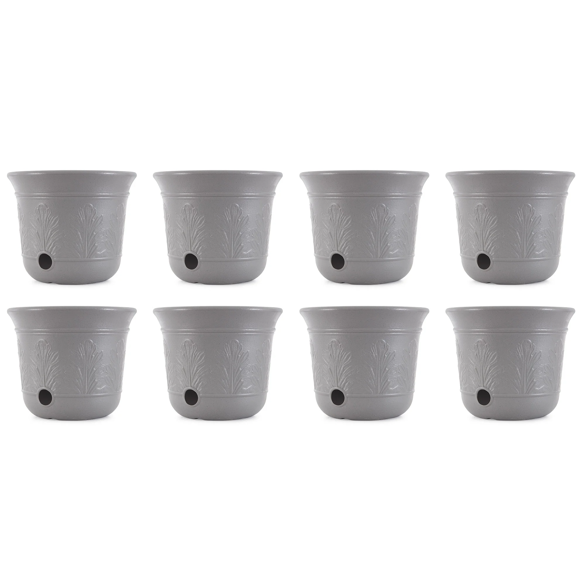 Suncast 300-Foot 5-Gallon Decorative Garden Hose Pot, Gray (8 Pack)