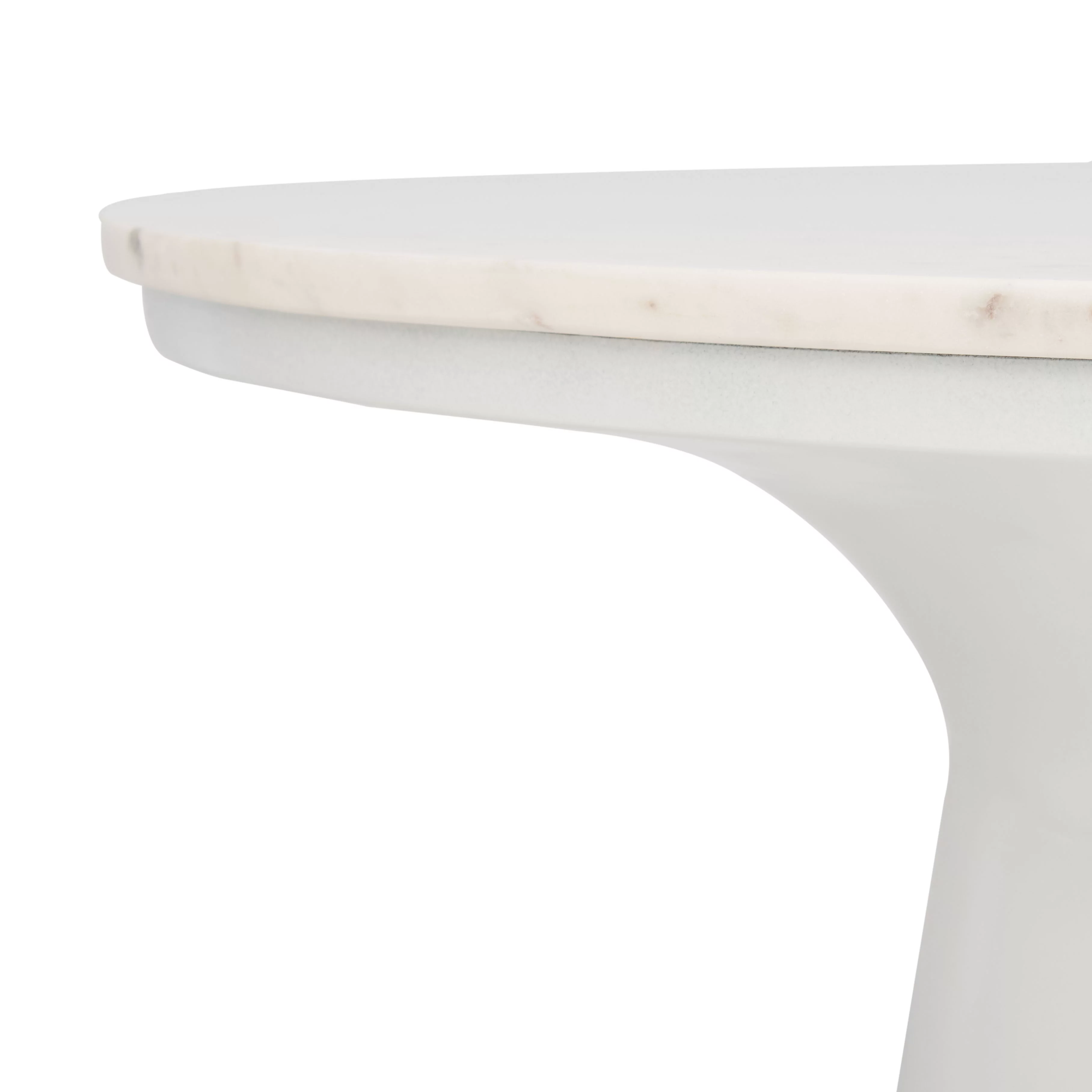 SAFAVIEH Mila Modern Round Pedestal Coffee Table, White Marble