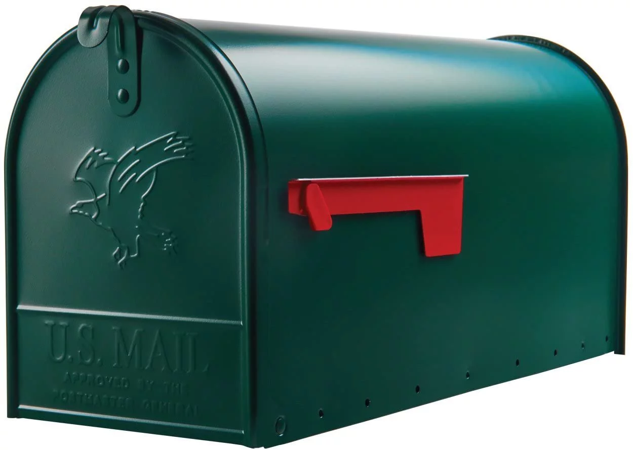 Gibraltar Mailboxes Elite Large Capacity Galvanized Steel Green, Post-Mount Mailbox, E1600G00