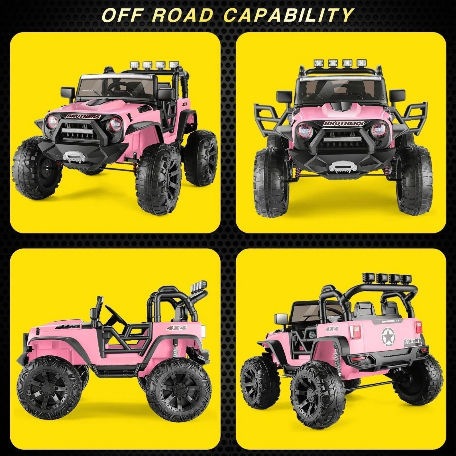 24V 9AH 2 Seater Kids Ride-On Truck Car with Remote Control and 3 Speeds