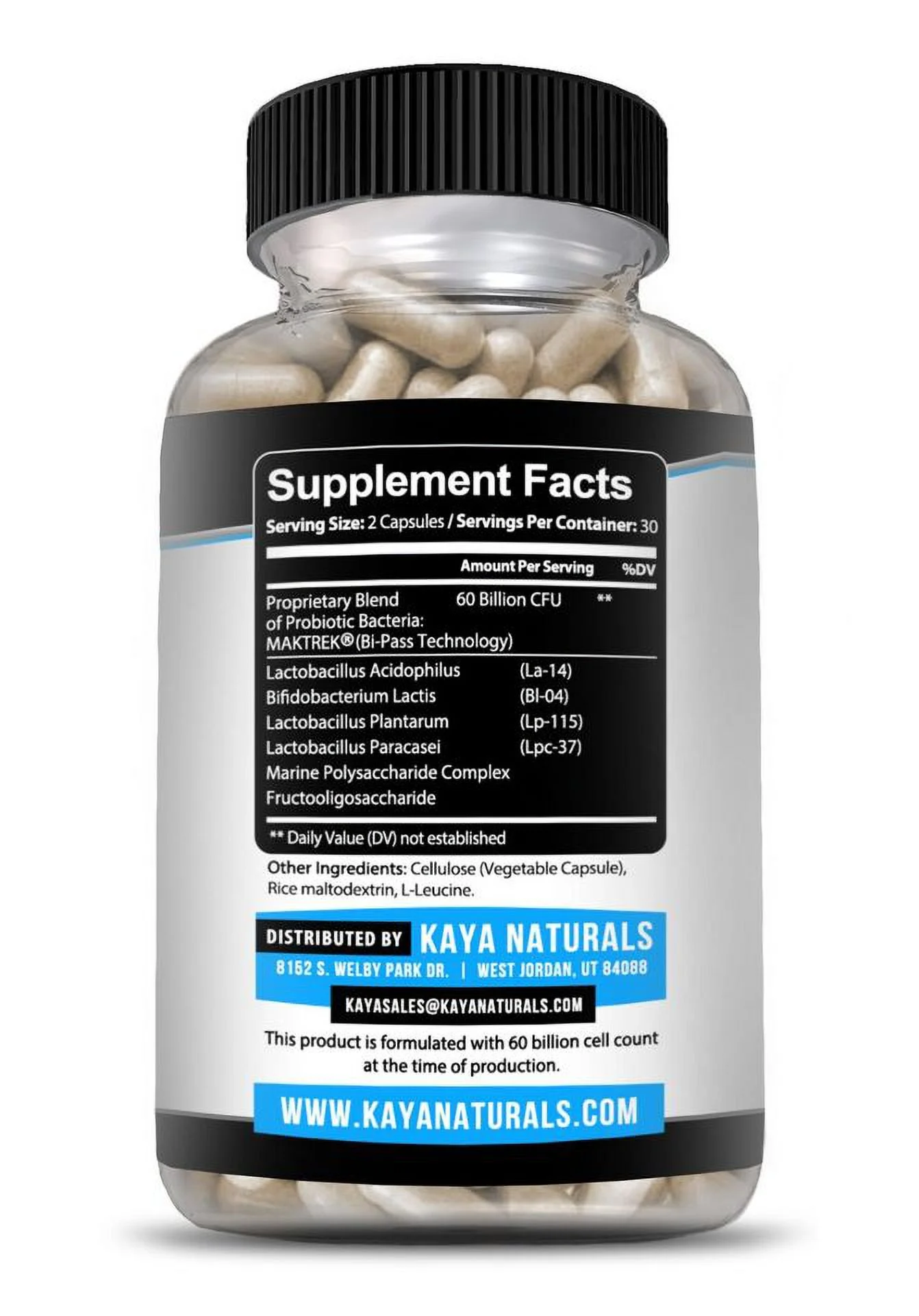 Probiotic 60 Billion with Prebiotics, Immune Function, Healthy Digestion 60 Count