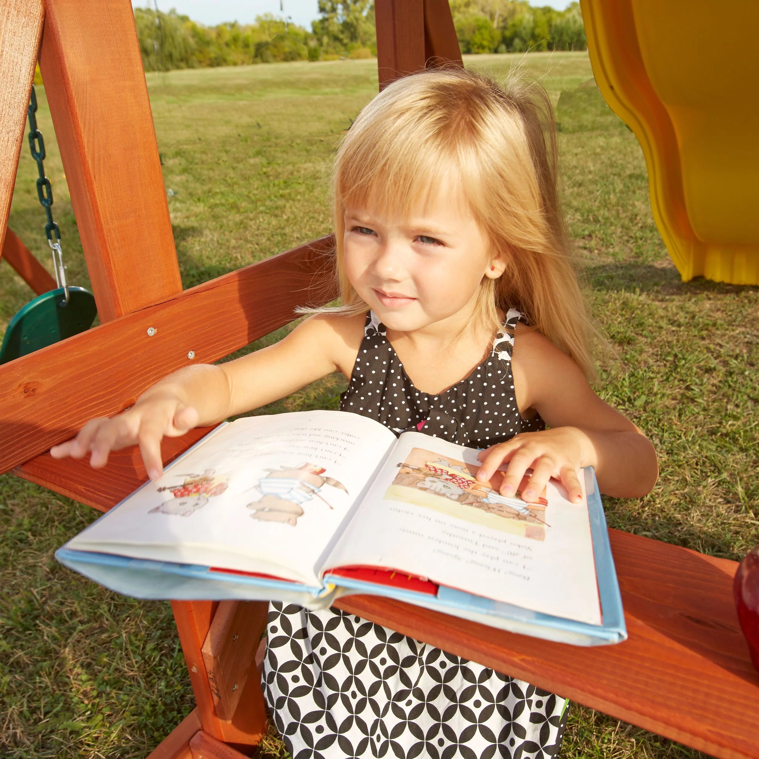 Swing-N-Slide Scrambler Wooden Backyard Play Set With Slide, Climbing Wall, and Swings
