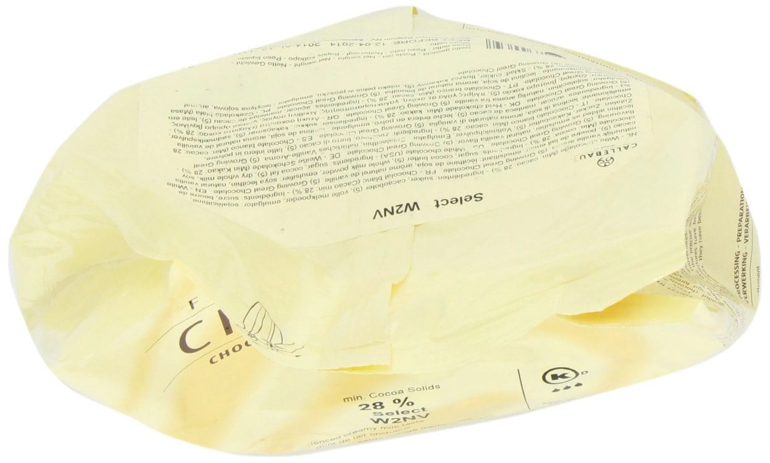 Belgian White Chocolate Baking Callets (Chips) - 1 bag, 5.5 lbs