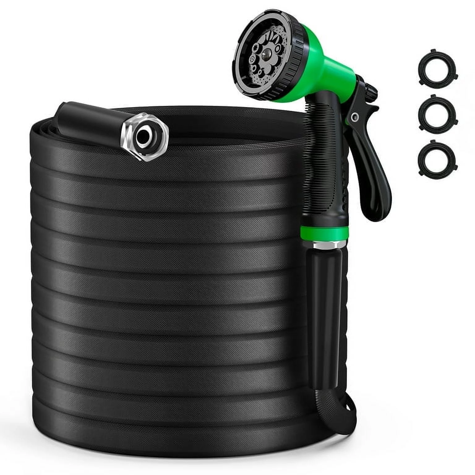 Garden Hose 100ft, Water Hose With 10 Function Spray Nozzle, Garden Hose with 3/4