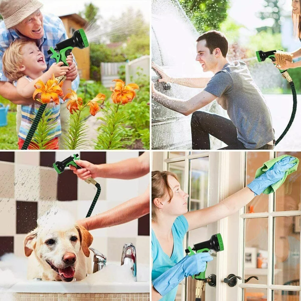 100ft Flexible Garden Water Hose 4X Stronger Deluxe Expandable Heavy Duty Hose