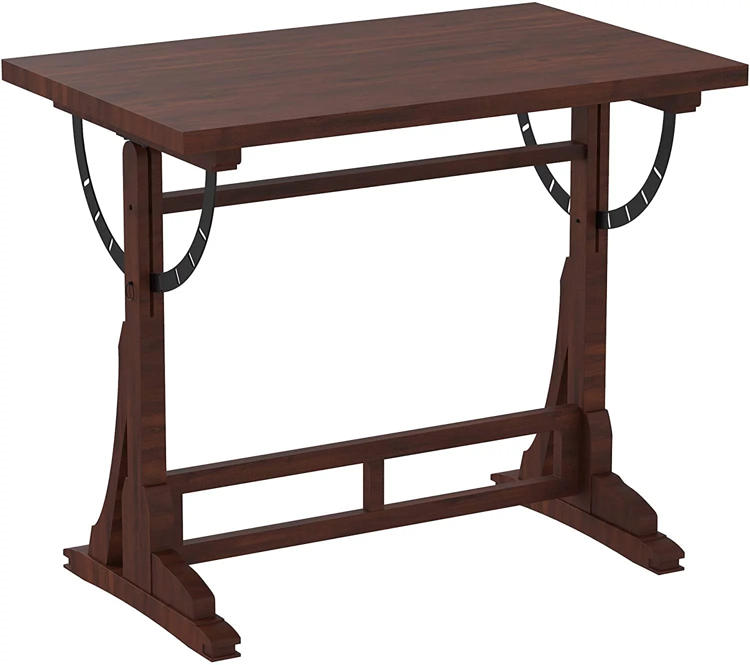 Computer Desk Home Office Desk Coffee Table, Farmhouse Style Design Adjustable Table, Solid Wood