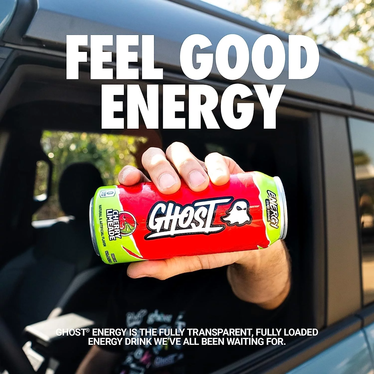 GHOST Zero Sugar Energy Drink, Cherry Limeade, 16 oz Can, 12 Pk