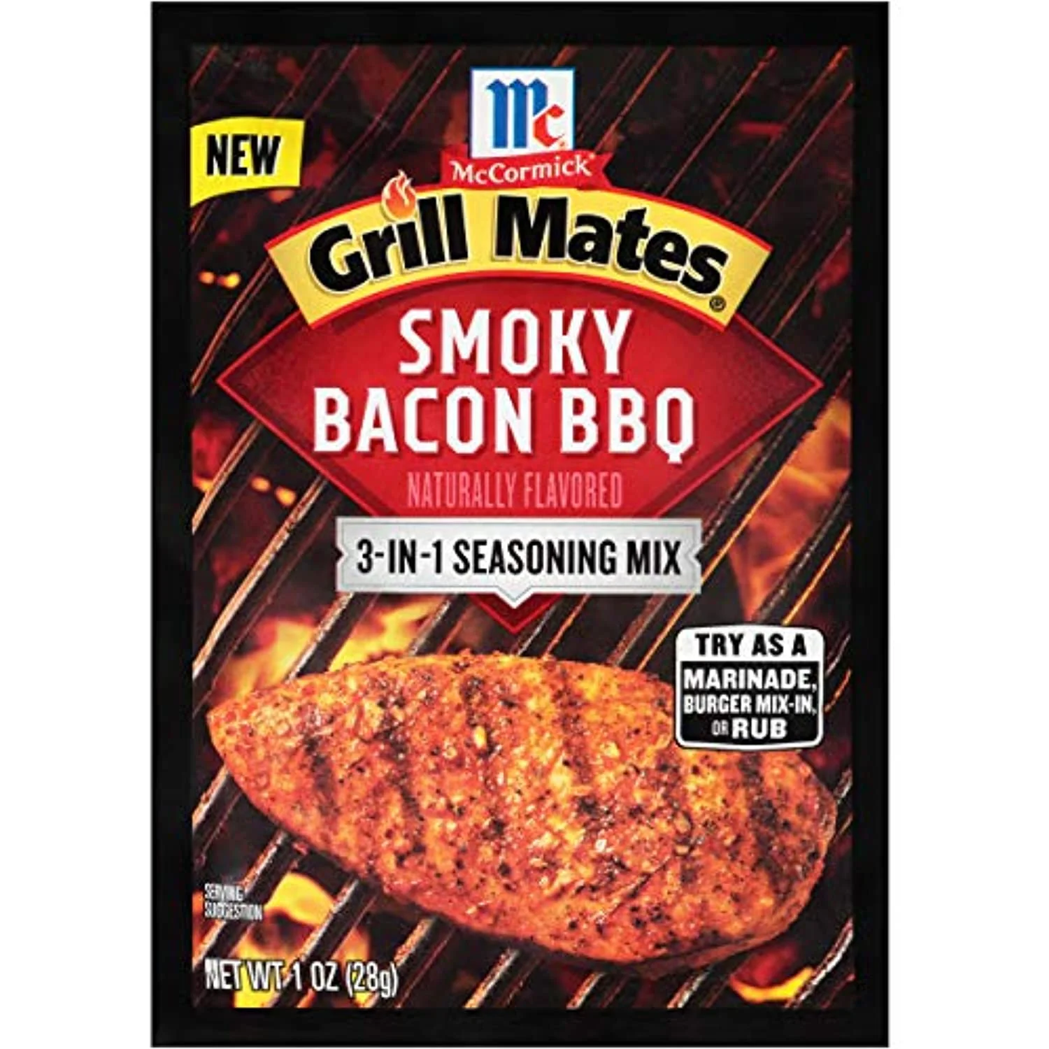Mccormick Grill Mates Smoky Bacon Bbq 3-In-1 Seasoning Mix, 1 Oz (Pack Of 12)