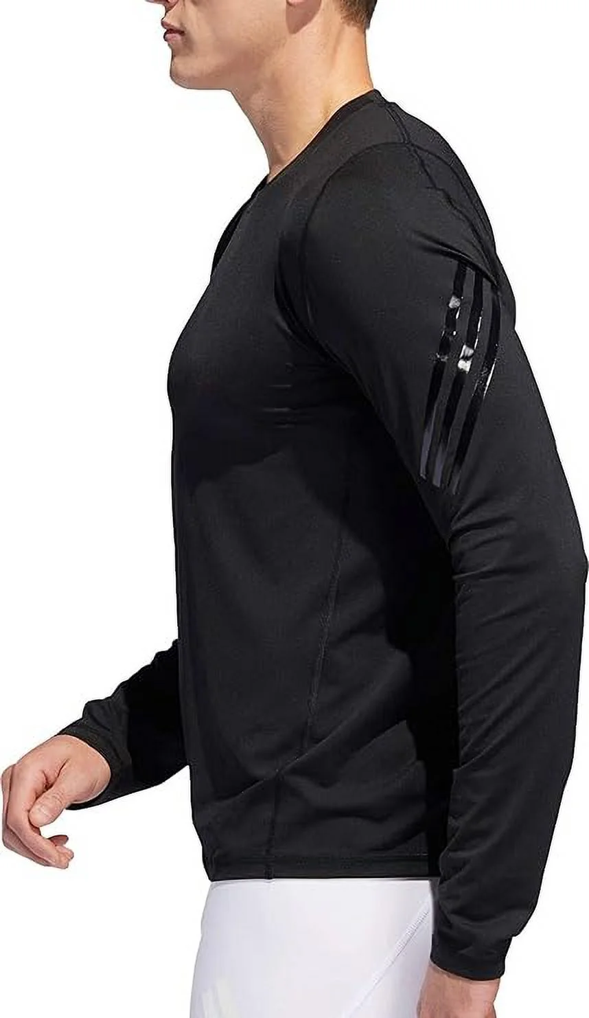 adidas Men's Alphaskin 3-Stripes Long Sleeve Shirt