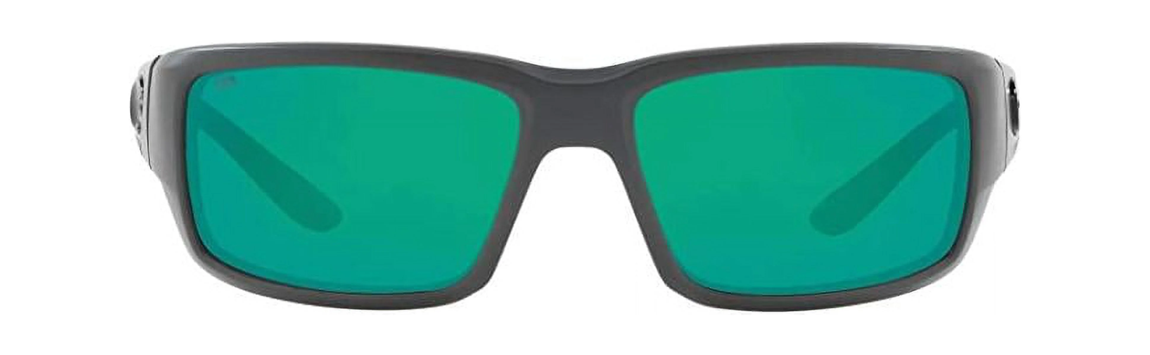 Costa Del Mar Mens Fantail 580G Polarized Rectangular Sunglasses - Matte Grey/Green Mirrored - 59 mm