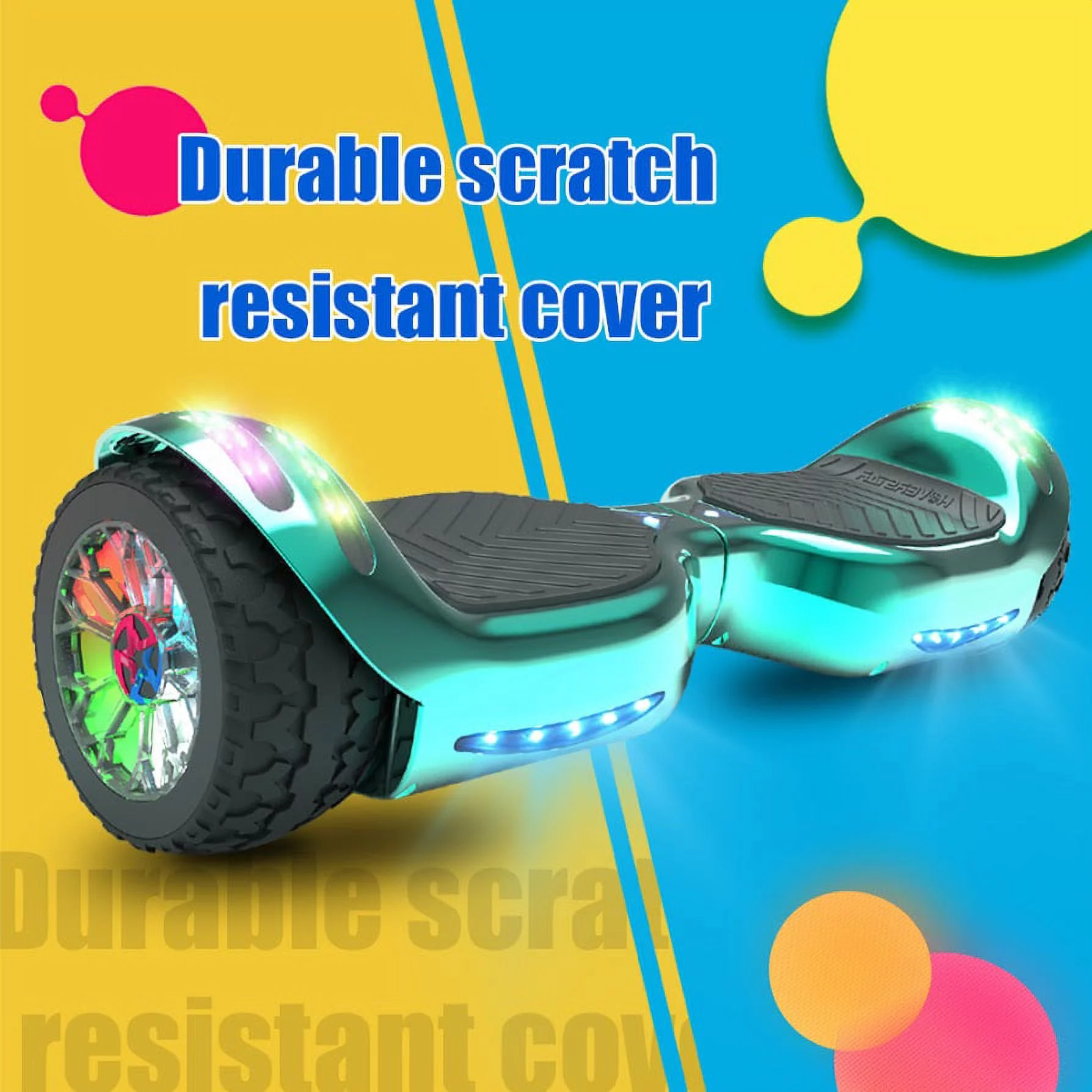 6.5'' Hoverboard with Front/Back LED with Bluetooth Speaker, Self-Balance Flash Wheel, UL Chrome Purple
