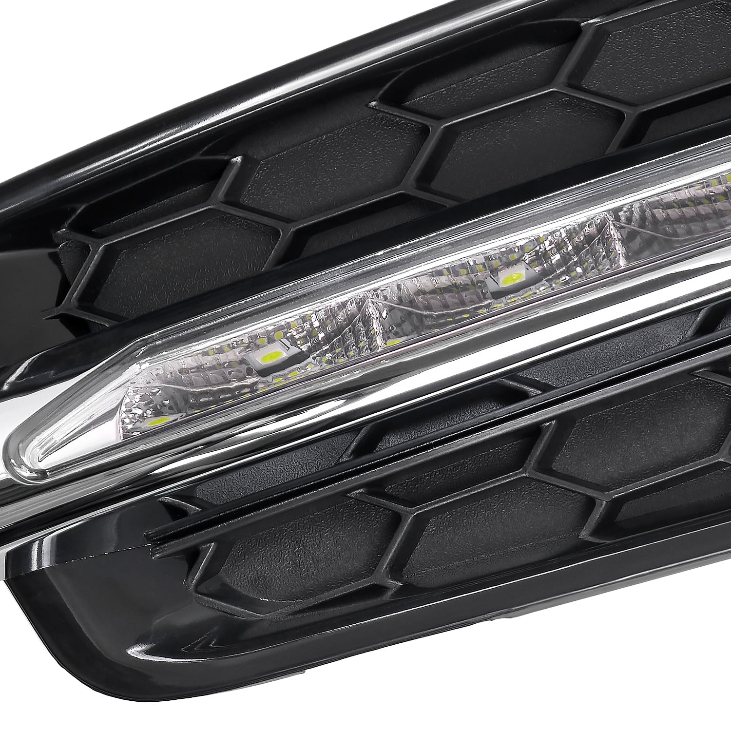 Spec-D Tuning Full SMD Led Strips Fog Light Cover Compatible with 2011-2014 Chevy Cruze L+R Pair Assembly