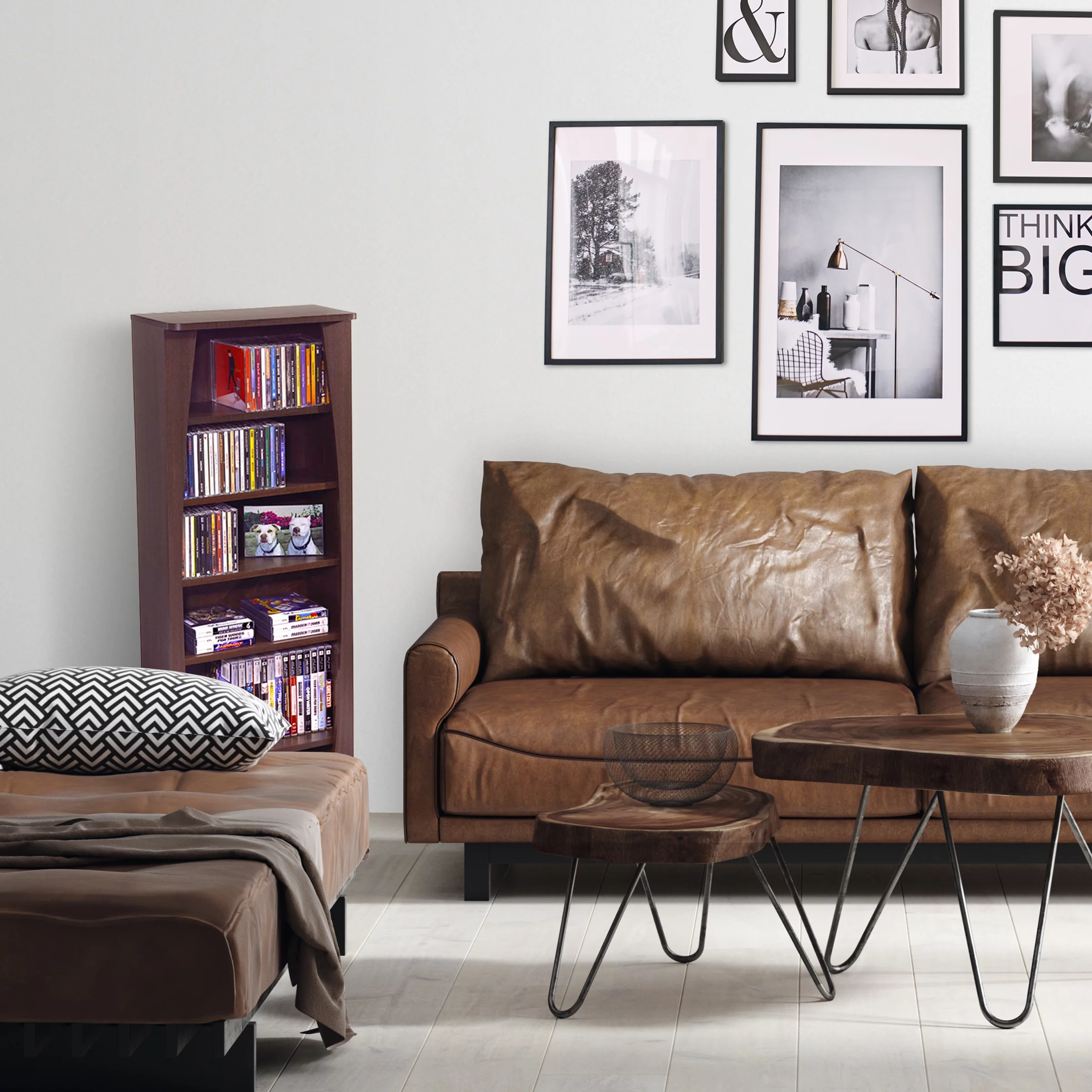 Espresso Multimedia Storage Cabinet - Canoe Style, 231CD/115DVD Holder