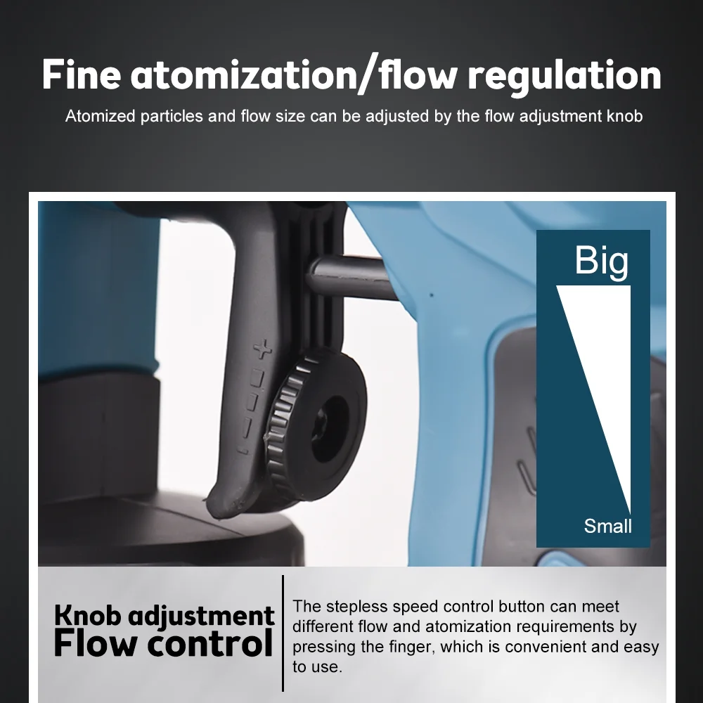 OWSOO Paint Sprayer 800W High  3 Copper Nozzles 3 Spray Patterns 900ml Container