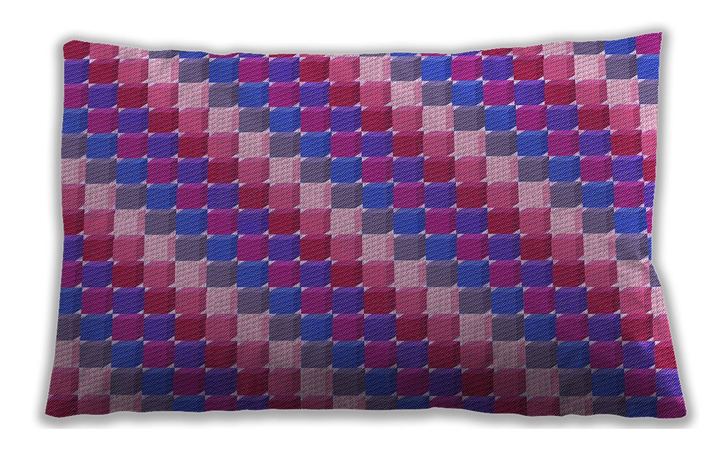 Ahgly Company Patterned Indoor Rectangular Medium Purple Lumbar Throw Pillow, 13 inch by 19 inch