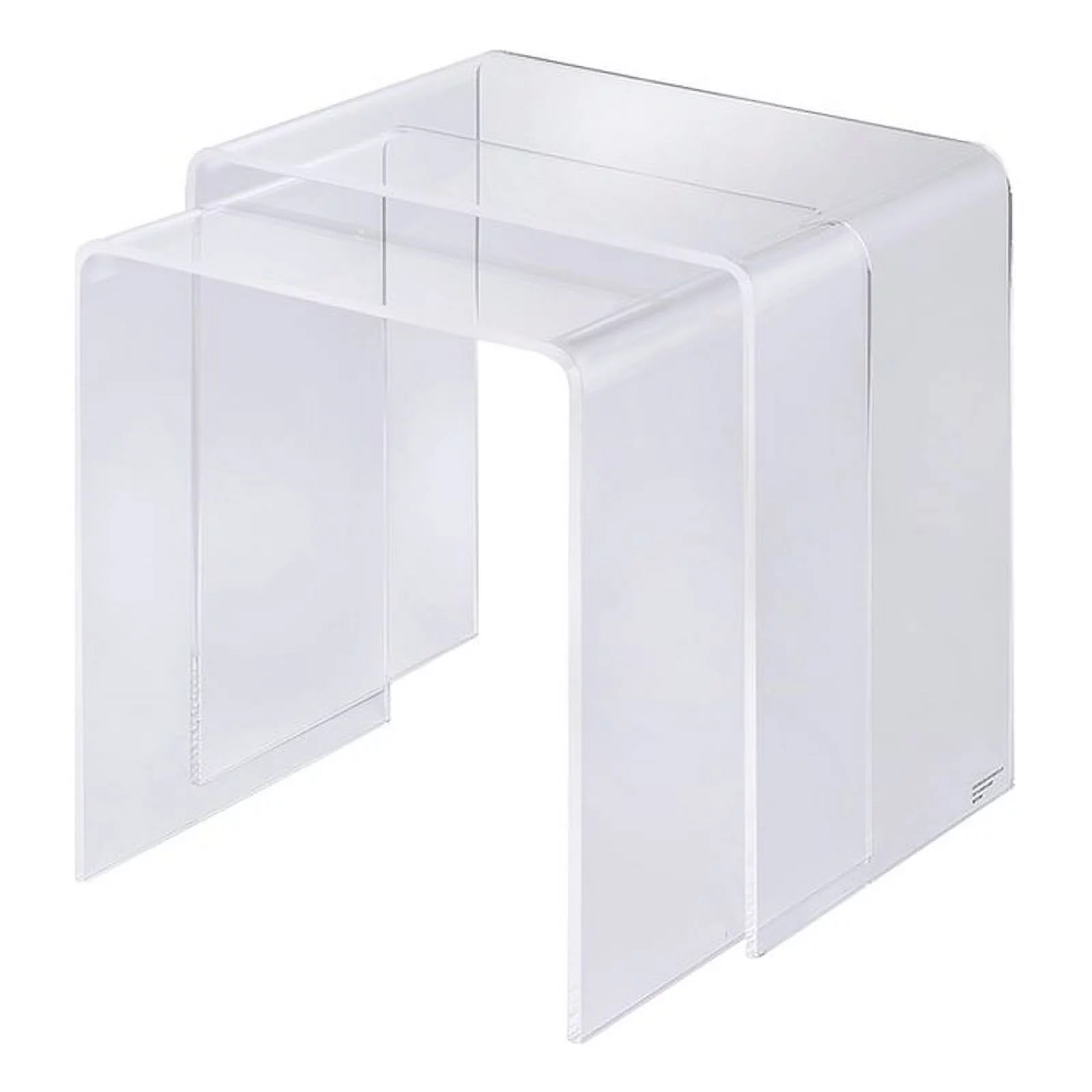 Pemberly Row Pure Decor Lucite and Acrylic Nesting Tables - Clear (Set of 2)