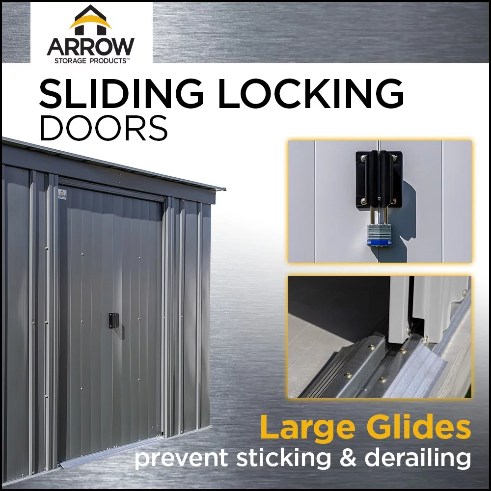 Arrow Classic Metal Shed, 14 x 17, Blue Grey