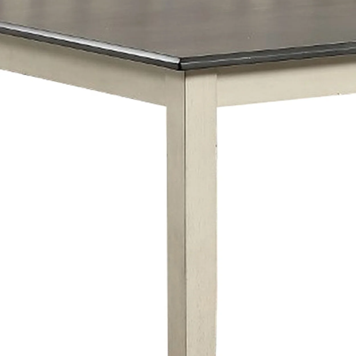 Two Tone Wooden Dining Table with Block Legs White - Saltoro Sherpi