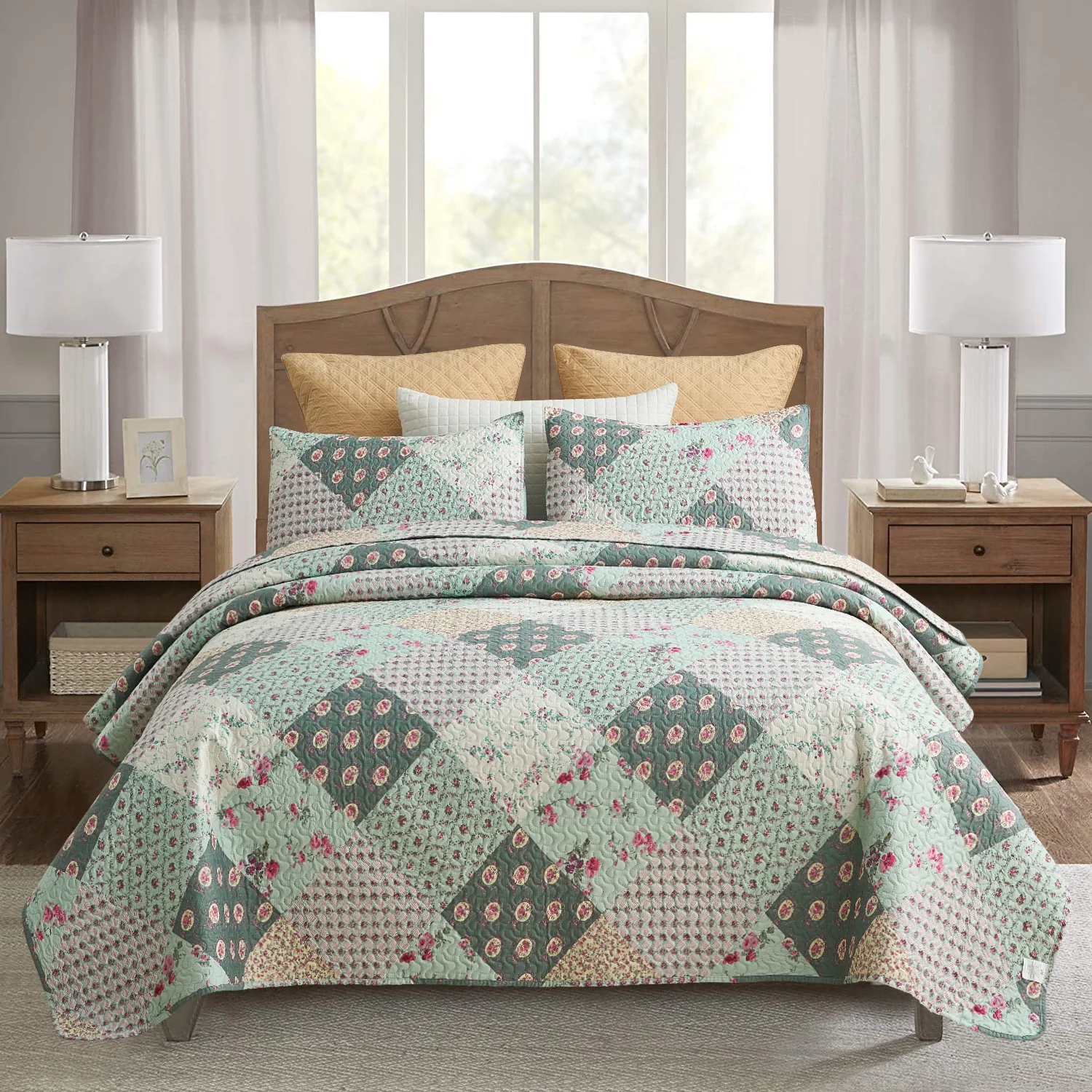 3 Piece Microfiber Quilt Set Queen 88