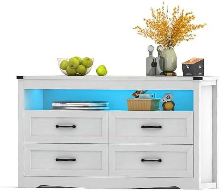 GVJMTKP Dresser for Bedroom 7 Drawer Dresser Chest of Drawer with Large  Modern Farmhouse Style Wood Dresser for Bedroom Hallway Entryway Closet.Black.