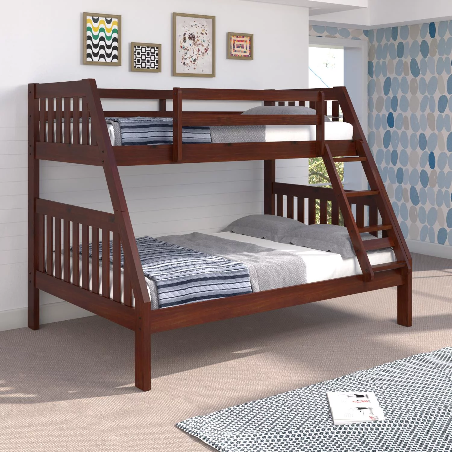 Chelsea Home Furniture Bonnie Pine Wood Bunk Bed Twin-over-full, Espresso
