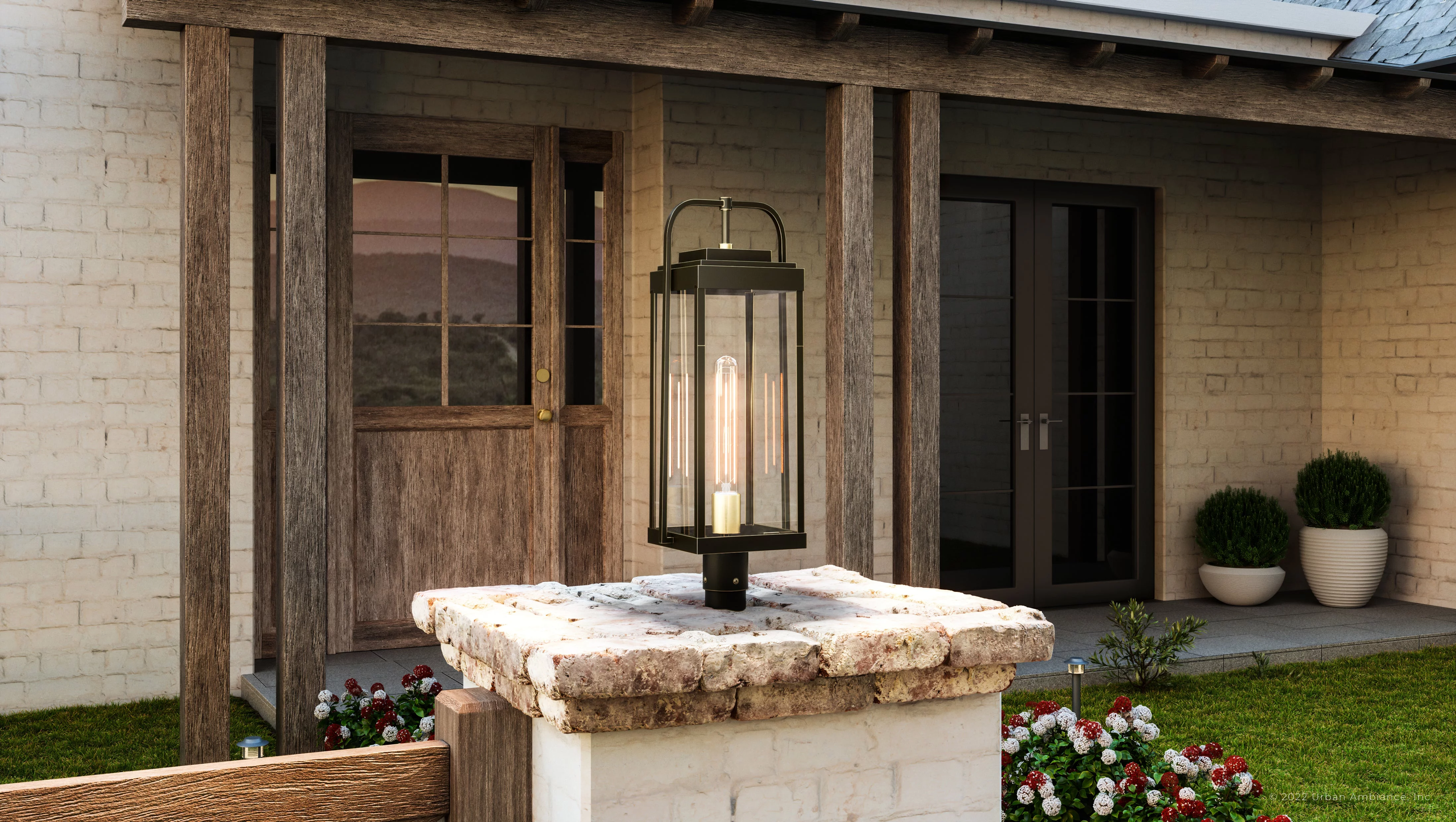 Luxury Transitional Post Light, 21.375H x 8.25W, with Modern Style, Olde Bronze, UHP1342 by Urban Ambiance