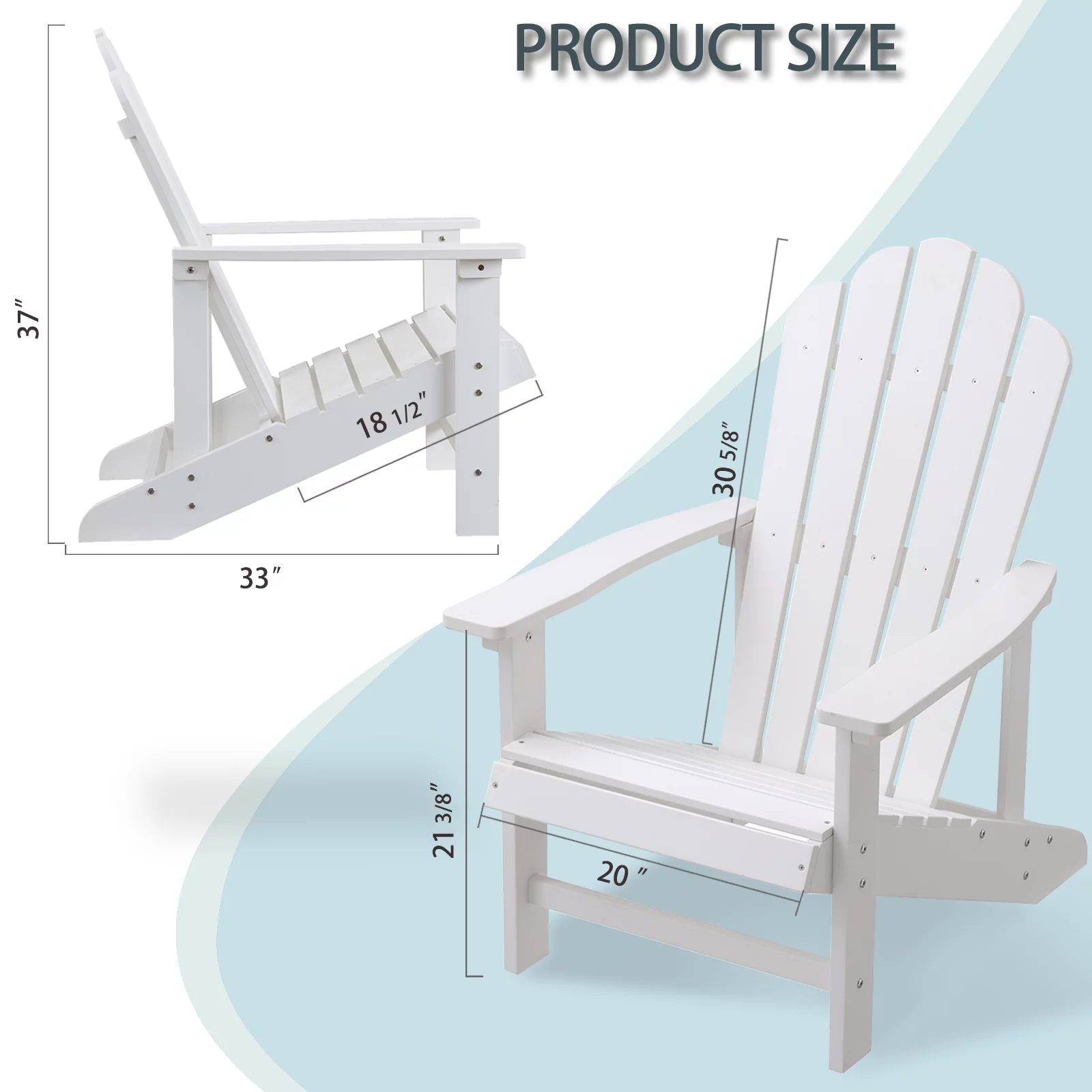 Efurden Adirondack Chair and End Table Set, Poly Lumber, Weather Resistant and Lookalike Real Wood
