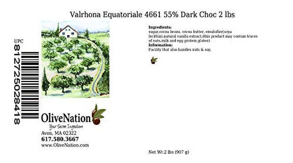 valrhona equatoriale 4661 55% dark semi sweet chocolate callets from - 2 pounds