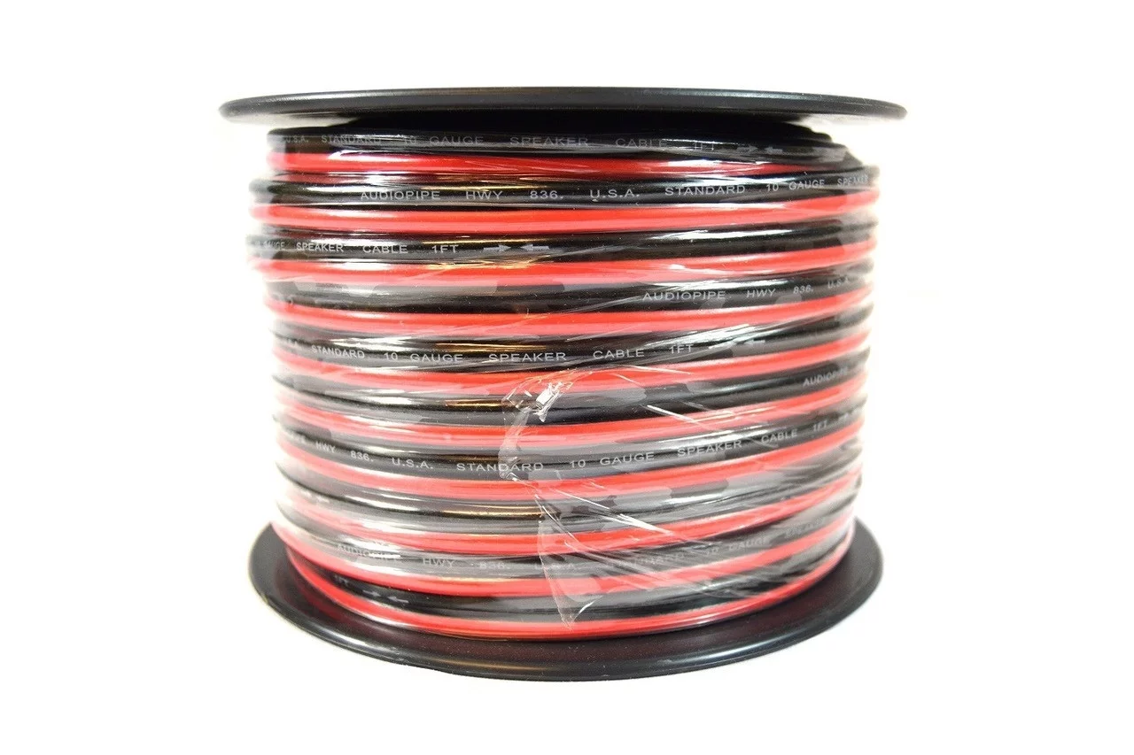 10 Gauge Zip Red Black 2 Spools Speaker Power Ground Wire Cable 100' Feet Each