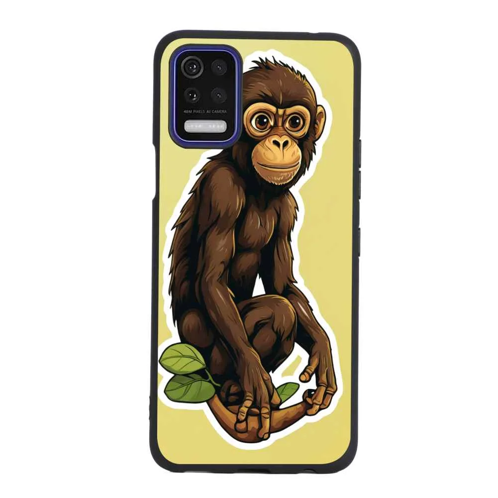 Brown-Spider-Monkey phone case for LG Q52 for Women Men Gifts,Brown-Spider-Monkey Pattern Soft silicone Style Shockproof Case