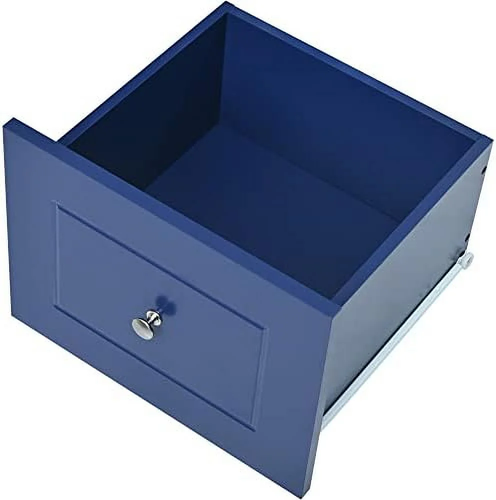 HYHBIBOOM Rolling Kitchen Island Cart with Folding Drop Leaf and  Cabinets  Kitchen Cart on Wheels with Spice Rack  Towel Rack and 3 Drawers  Dark Blue