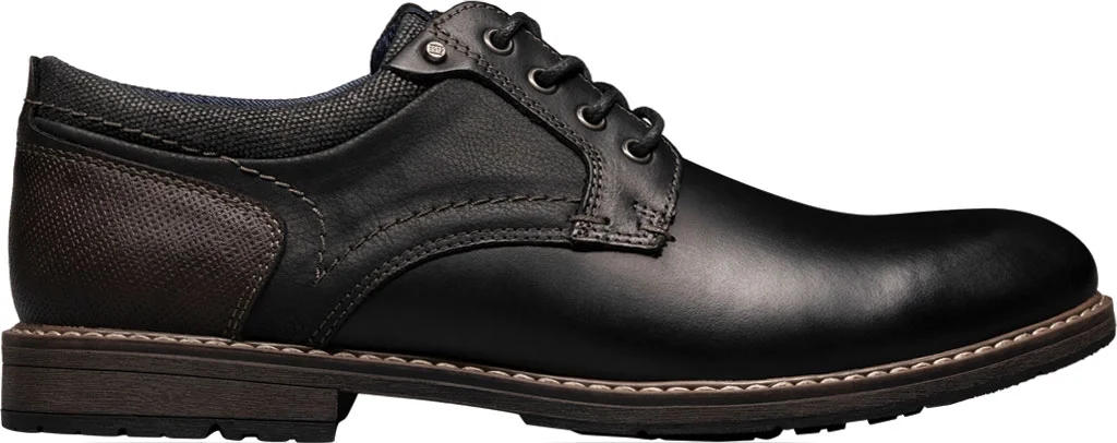 Men's Nunn Bush Fuse Plain Toe Oxford Black Multi Leather 9 W