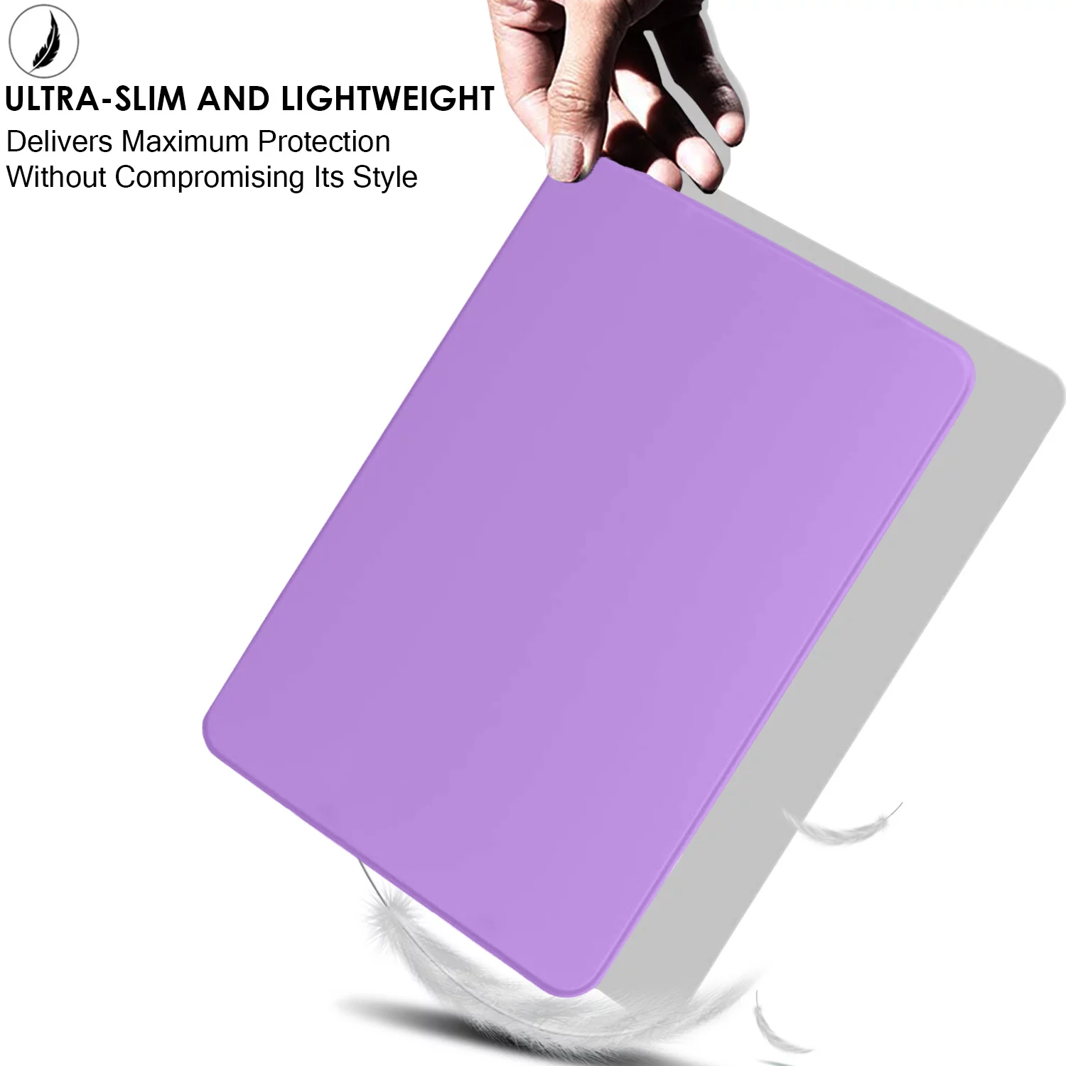 iPad 9.7 Inch 5 6 Air 1 2 [iPad 5th 6th Air 1st 2nd ] A1893 A1822 A1566 MRJN2LL/A MR7G2LL/A MP2F2LL/A MP2G2LL/A MD785LL/A MD788LL/A MGLW2LL/A MGL12LL/A Shockproof Clear Transparent Back Shell - Purple