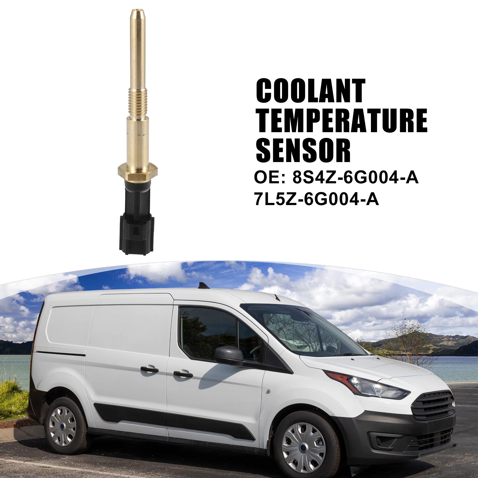 Unique Bargains No.1S7Z-6G004-AA Engine Coolant Temperature Sensor Temp Sender Fit for Ford Transit 2014-2018