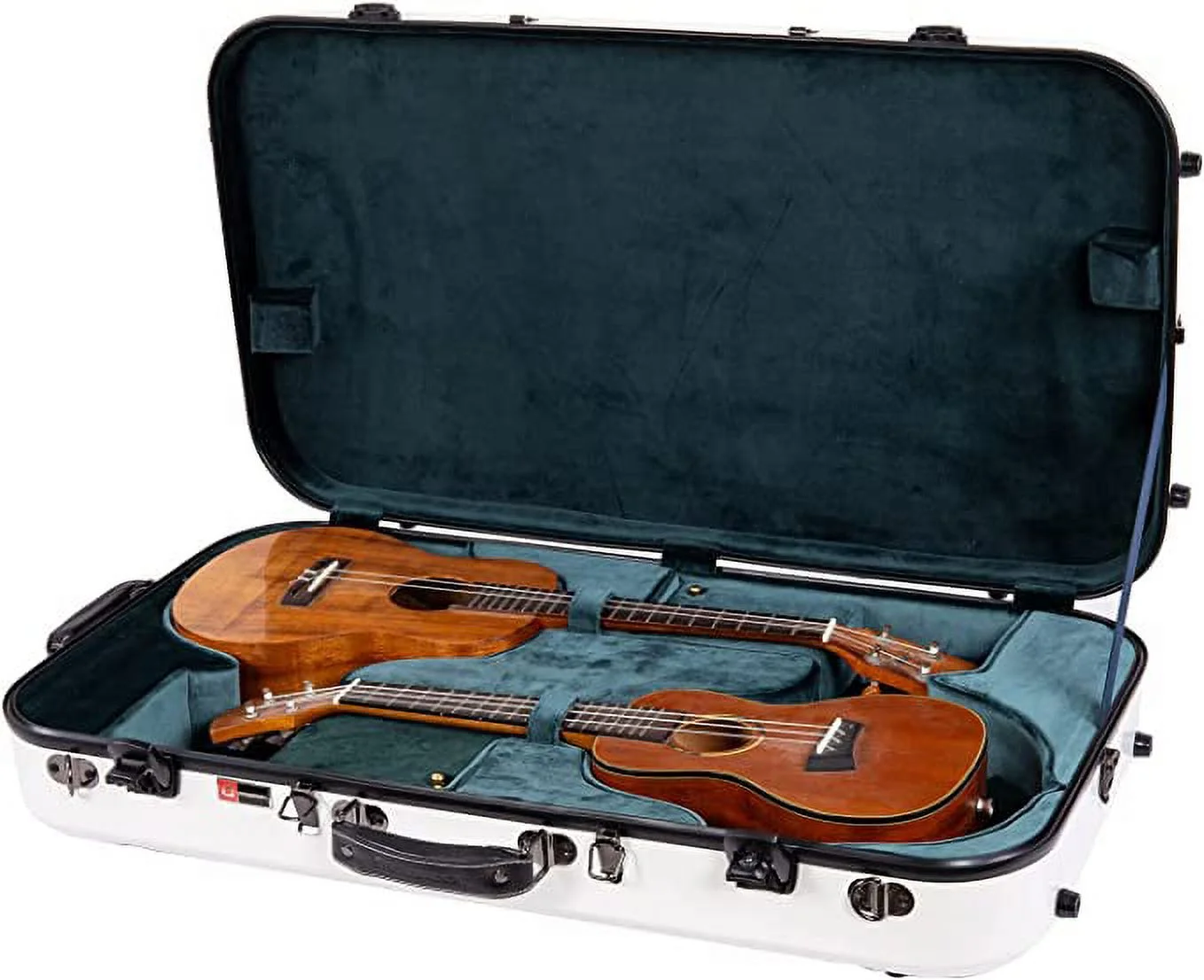 Crossrock Fiberglass Double Case with TSA Lock for Two Concert/Tenor Ukuleles