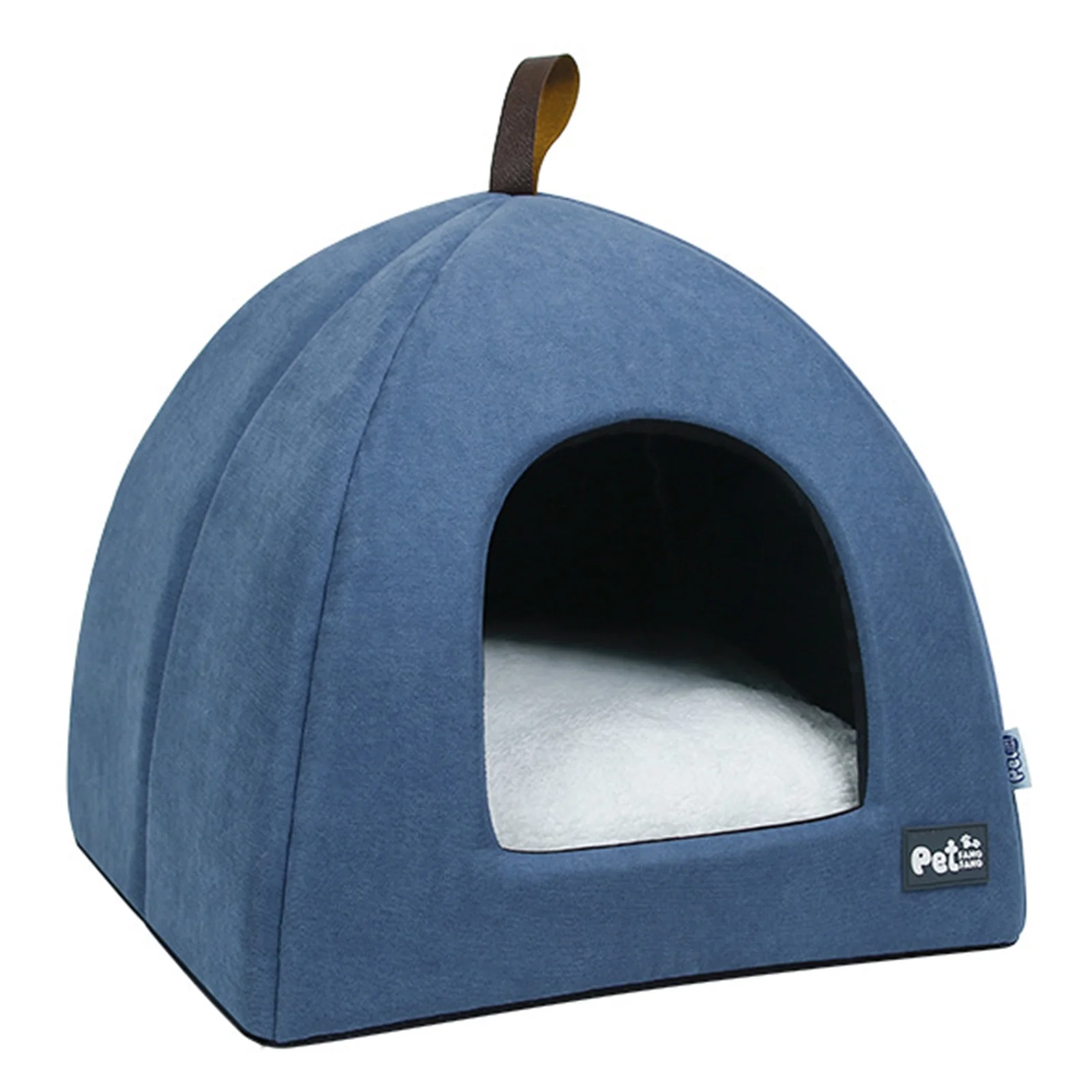 Anself Wat erloo Foldable Cat Bed Breathable Cat House Indoor Pet Tent Dog Bed with Mat Blue, Size M Comfortable and Portable Perfect for Cats and Small Dogs