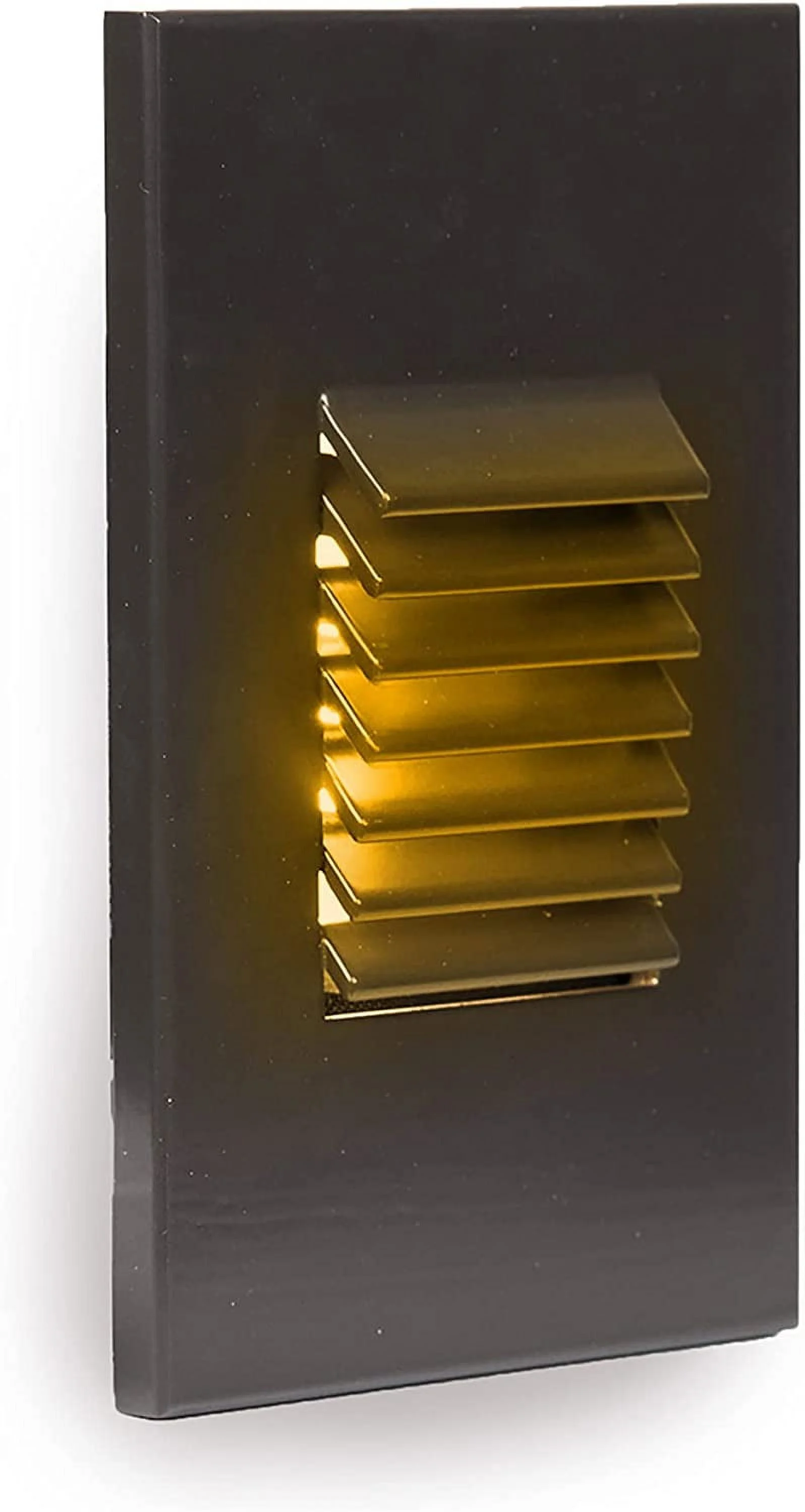 Lighting, LEDme 120V LED Vertical Louvered Indoor and Outdoor Step and Wall Light Amber 1800K LED in Bronze