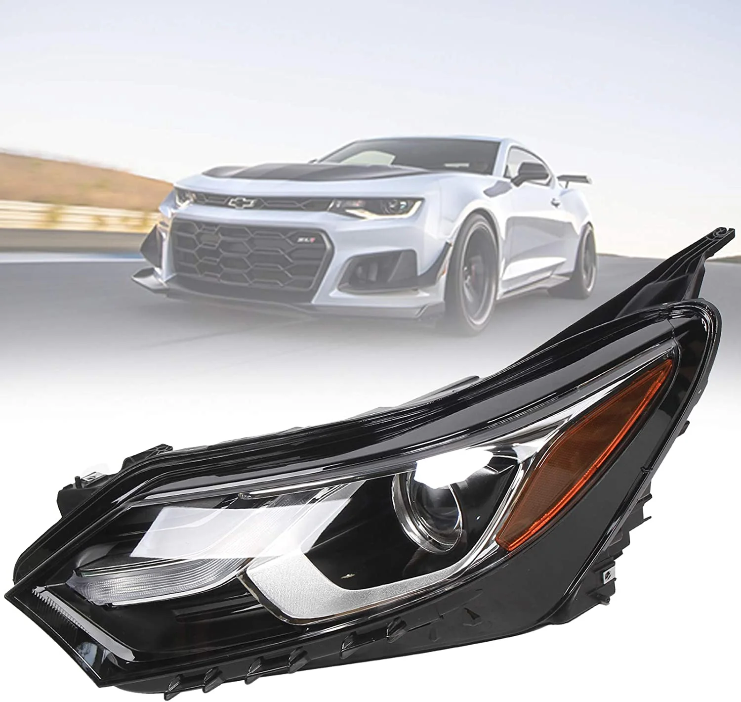 DENEST Driver Side Headlights for Chevy Equinox 2018-2020 Assembly Factory Halogen LED DRL Chrome Headlights