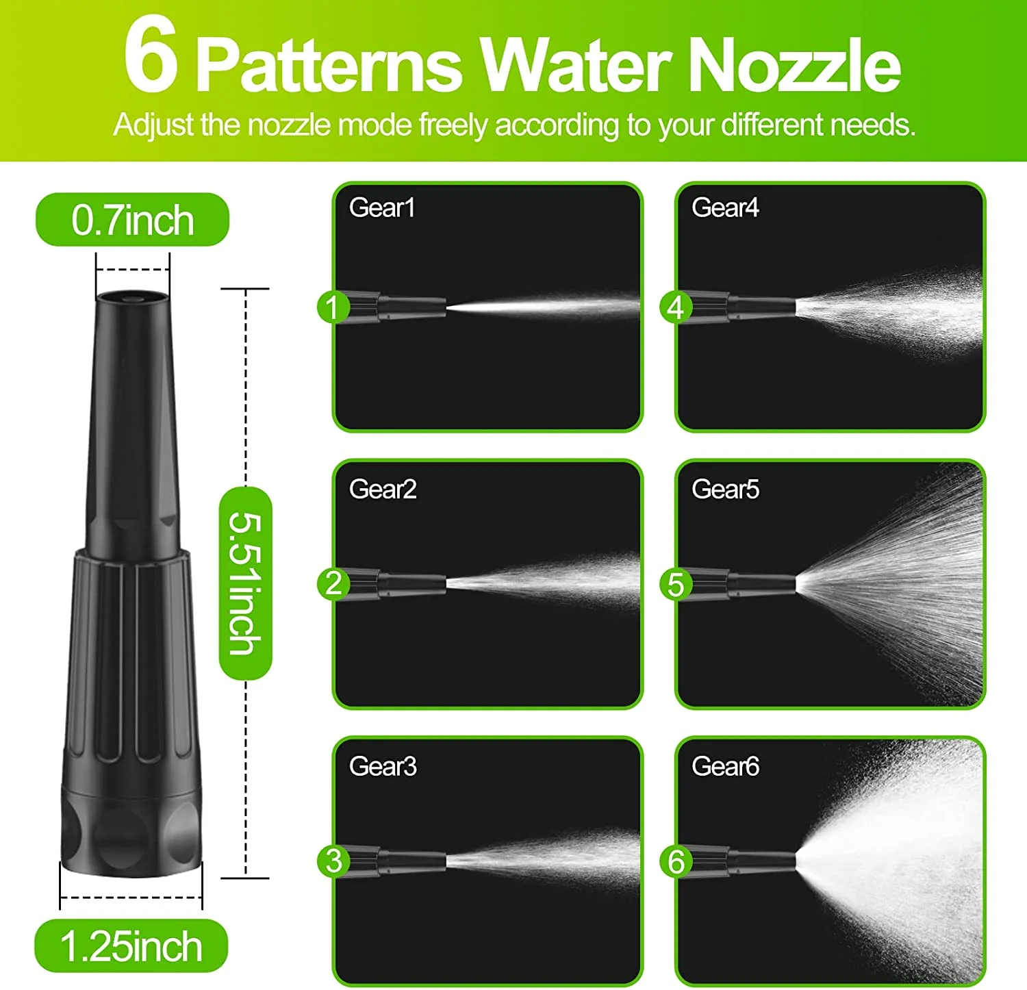 50FT Garden Hose - 304 Stainless Steel Metal Water Hose, Flexible Lightweight Heavy Duty Durable Hose, Adjustable Nozzle with Six Spray Modes for Outdoor Yard, No Kink and Tangle, Easy to Store