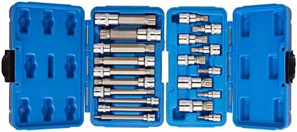 Quality Tools 20Pc XZN 12 Point MM Triple Square Spline Bit Socket Set Tamper