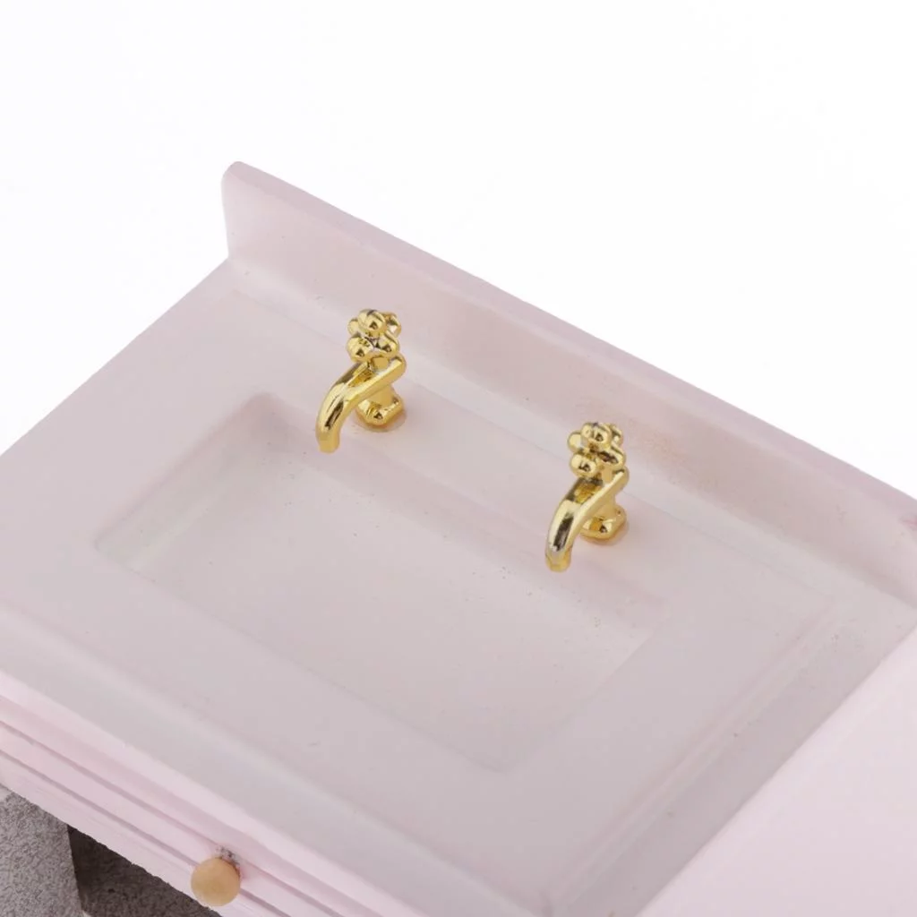 Dollhouse Miniature Kitchen Furniture Cabinet Sink Set 1:12 Scale Model, Doll House Furnishings and Pretend Play Toy